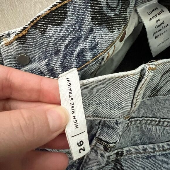 PacSun Eco Butterfly High Waisted Straight Leg Jeans size 26 - Picture 10 of 12